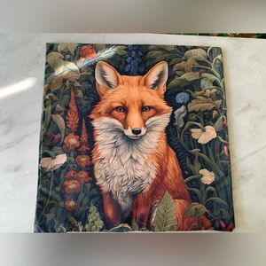 Floral Fox Pair of 17x17 Throw Pillow Covers